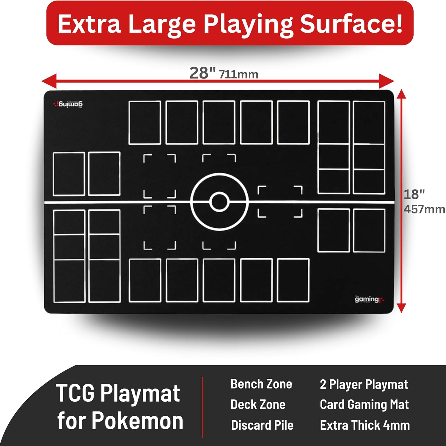 The Gaming Mat Company 2 Player Pokmon Playmat | Black and White Trading Card Battle Mat 28 The Gaming Mat Company 2 Player Pokmon Playmat | Black and White Trading Card Battle Mat 28