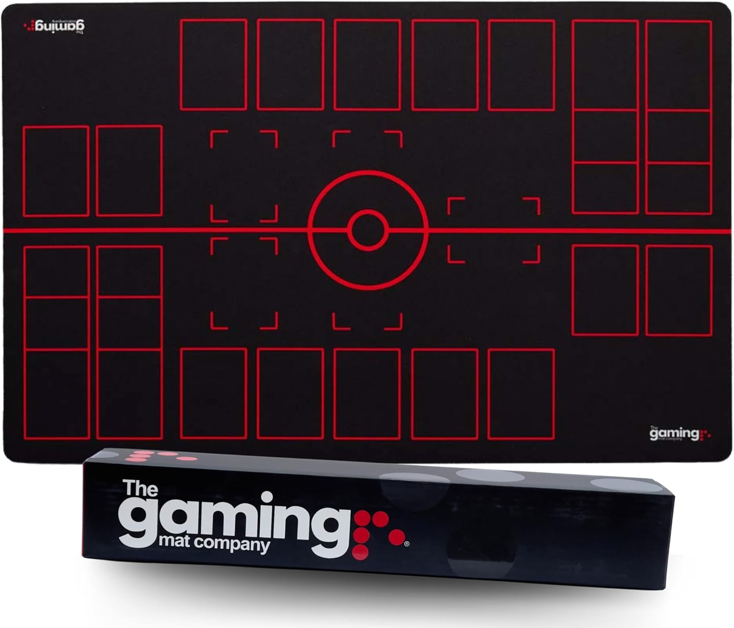 The Gaming Mat Company 2 Player Pokémon Playmat | Black and Red Tradin