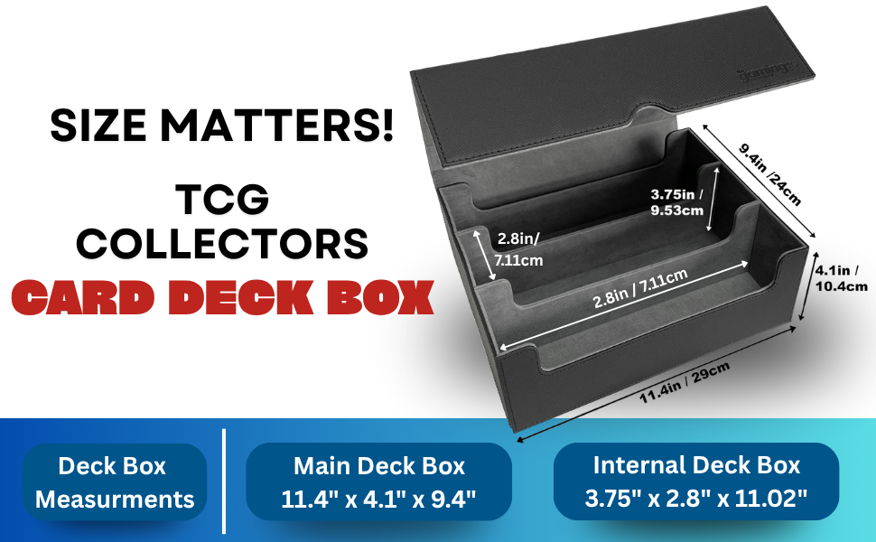 XL 1800+ Trading Card Deck Box | PU Leather Storage Cases with