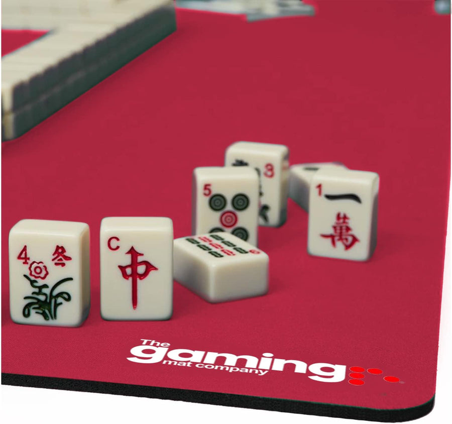 Deluxe Anti Slip Noise Thick Mahjong Dominoes Poker Card Game Mat Board Table Cover 33” x 33” - Red