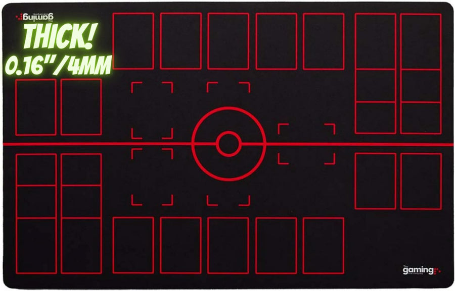 GMC Deluxe 2 Player Compatible Black Red Pokemon Stadium Mat Board Playmat