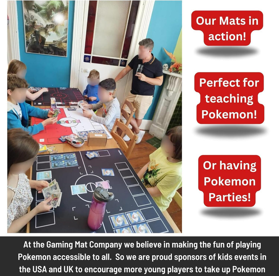 The Gaming Mat Company 2 Player Pokmon Playmat | Red and White Tradin The Gaming Mat Company 2 Player Pokmon Playmat | Red and White Tradin