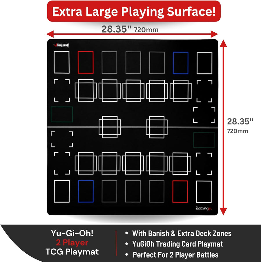 The Gaming Mat Company YuGiOh Playmat for YuGiOh Cards - Master 4 2 Players YuGiOh TCG Playmat with Banish Zone & Extra Deck- Large YuGiOh Game Mats - Yu Gi Oh Card Gaming Table for YuGiOh TCG Playmat