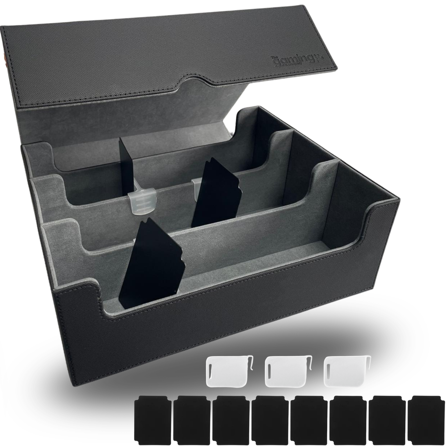 XL 1800+ Trading Card Deck Box | Premium PU Leather Commander Deck Case | The Gaming Mat Company