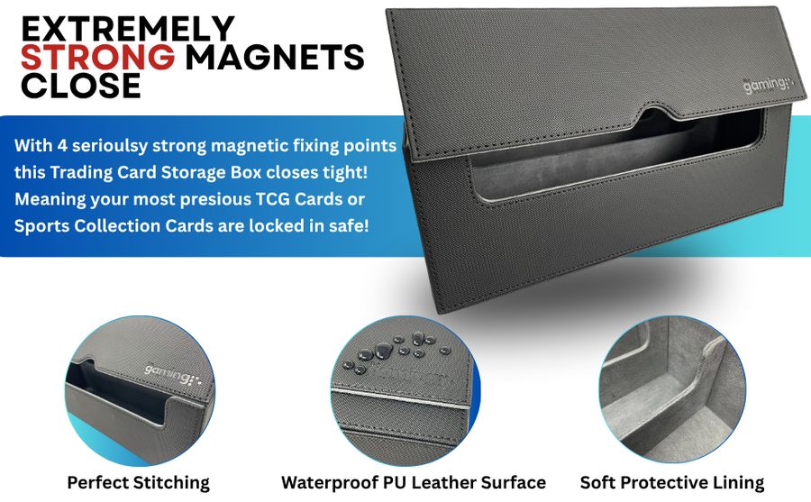 XL 1800+ Trading Card Deck Box | Premium PU Leather Commander Deck Case | The Gaming Mat Company