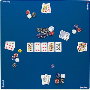 Deluxe Anti Slip Noise Thick Mahjong Dominoes Poker Card Game Mat Board Table Cover 33” x 33” - Blue