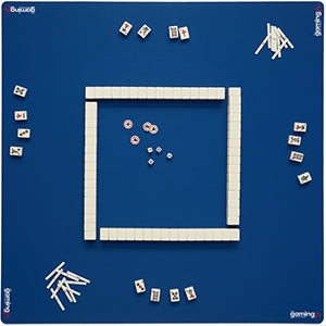 Deluxe Anti Slip Noise Thick Mahjong Dominoes Poker Card Game Mat Board Table Cover 33” x 33” - Blue