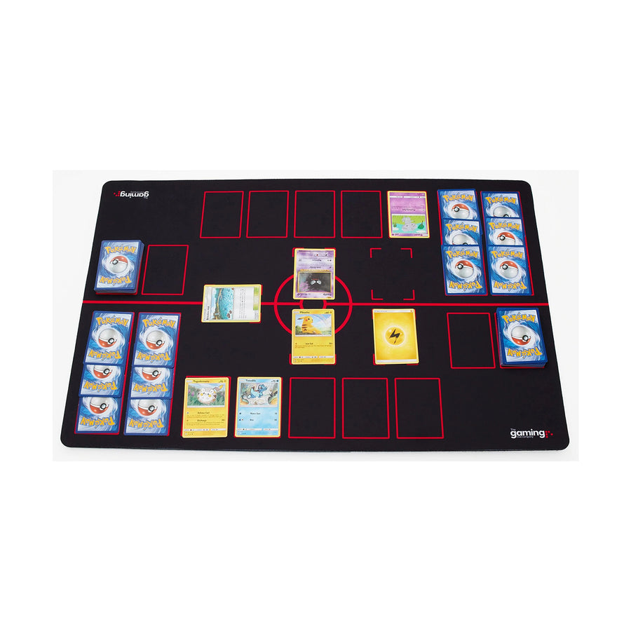 GMC Deluxe 2 Player Compatible Black & Red Pokemon Stadium Mat Board Playmat & Carry Case Tube