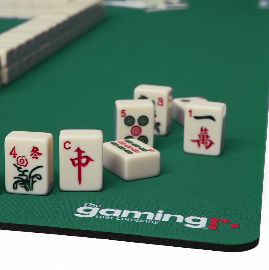 GMC Deluxe Heavyweight Anti Slip Noise Reduction Rubber Mahjong Dominoes Poker Card Game Mat 33 x 33 inches - Green