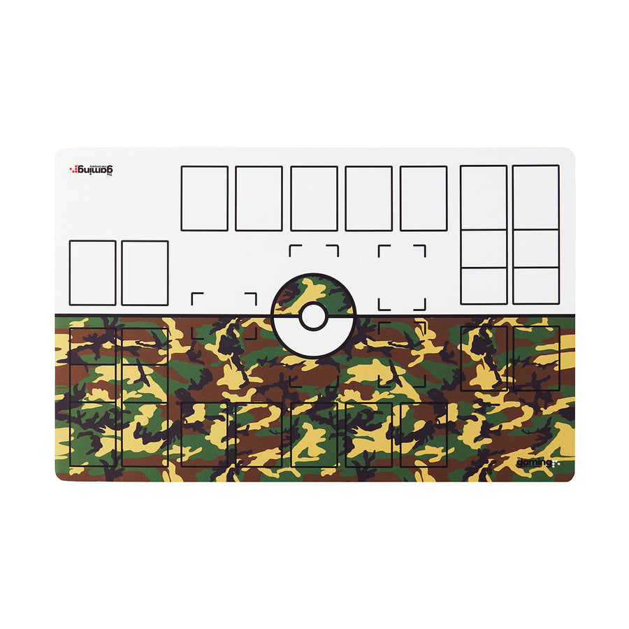 GMC Deluxe 2 Player Camouflage Gaming Mat Compatible for Pokemon Trading Card Game Stadium Board Playmat for Compatible Pokemon Trainers - Waterproof Card Gaming Mat