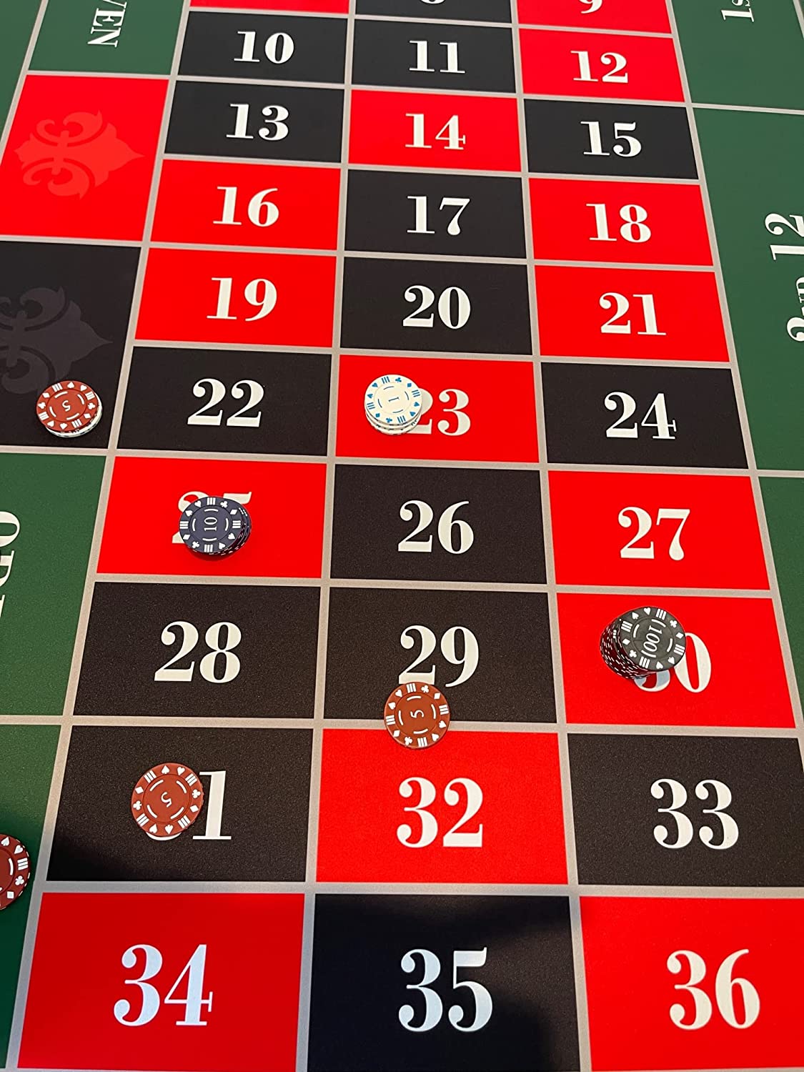 GMC Deluxe Roulette Table Top Mat 900mm x 1800mm x 3mm Roulette Table