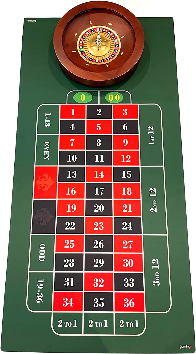GMC Deluxe Roulette Table Top Mat 900mm x 1800mm x 3mm Roulette Table ...